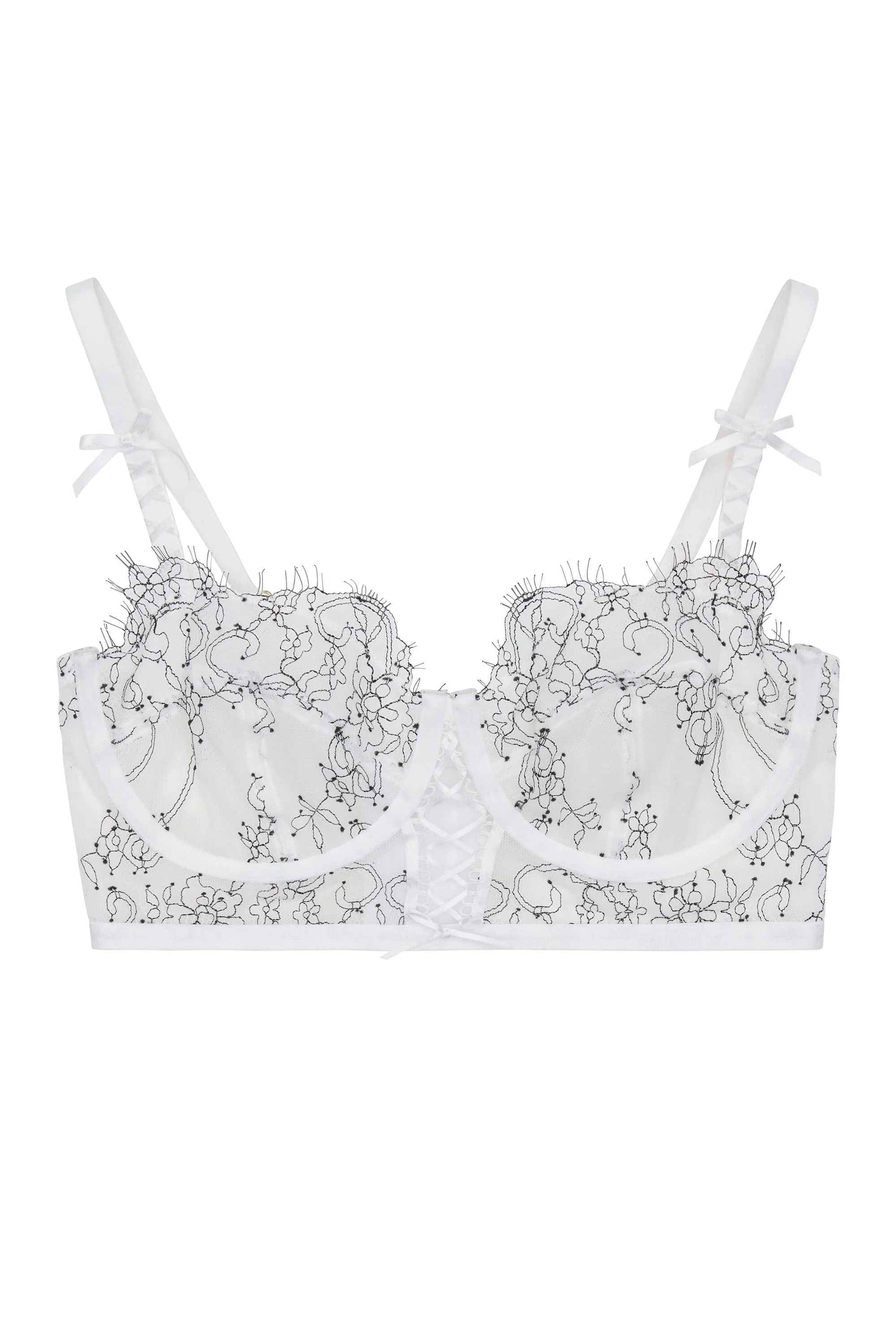WW x Charlotte McKinney Brooke White Chord Longline Bra B - G - Image 4