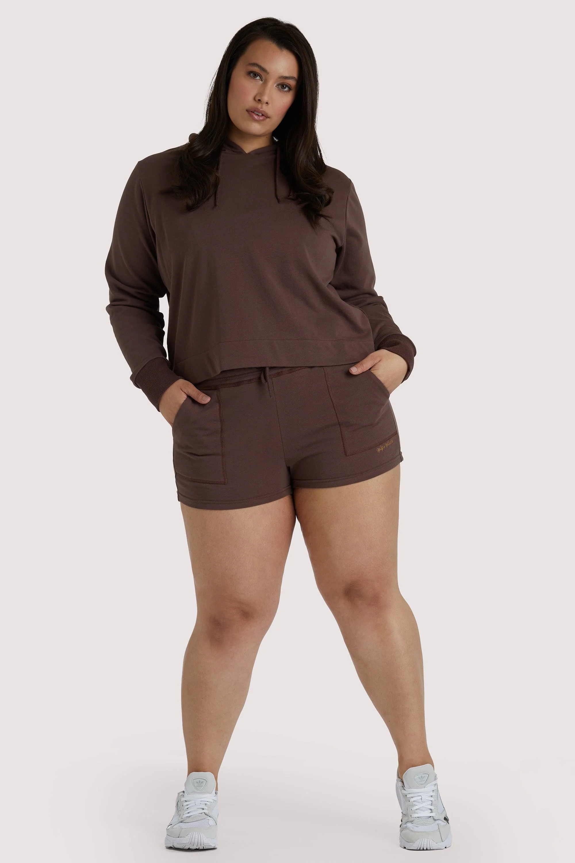 Brown Curve Hooded Top - Image 2