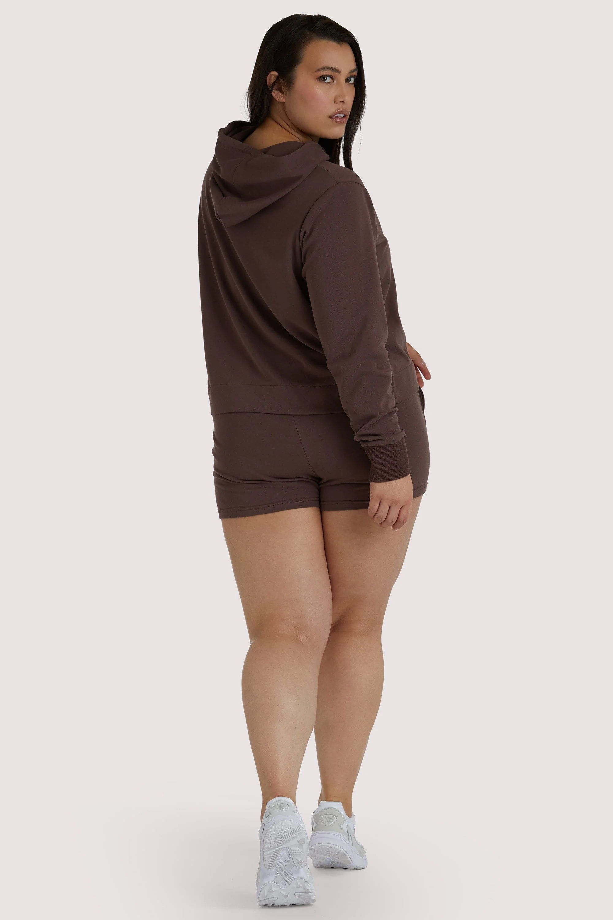 Brown Curve Hooded Top - Image 3
