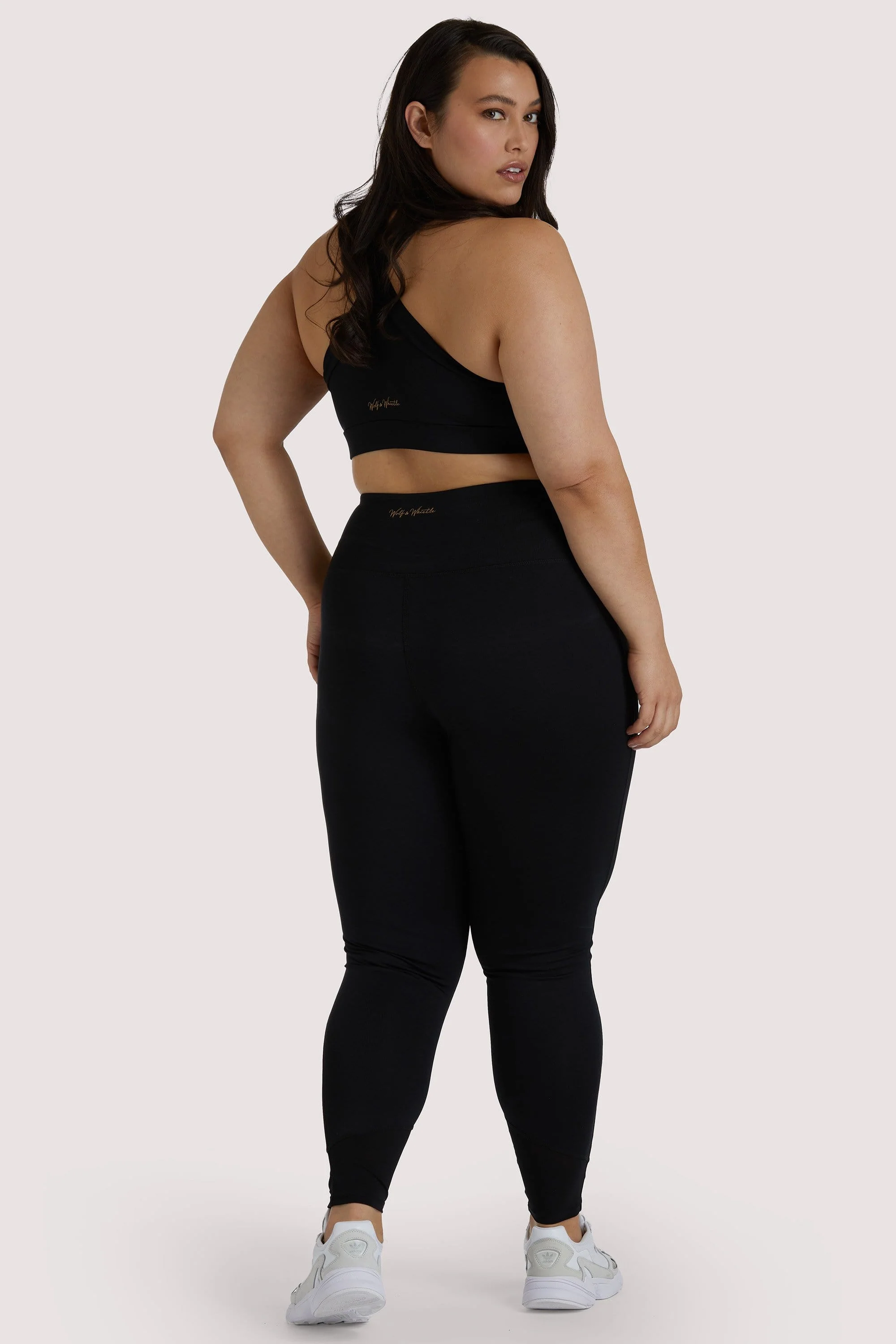 Eco Black Mesh Panel Leggings Curve - Image 3
