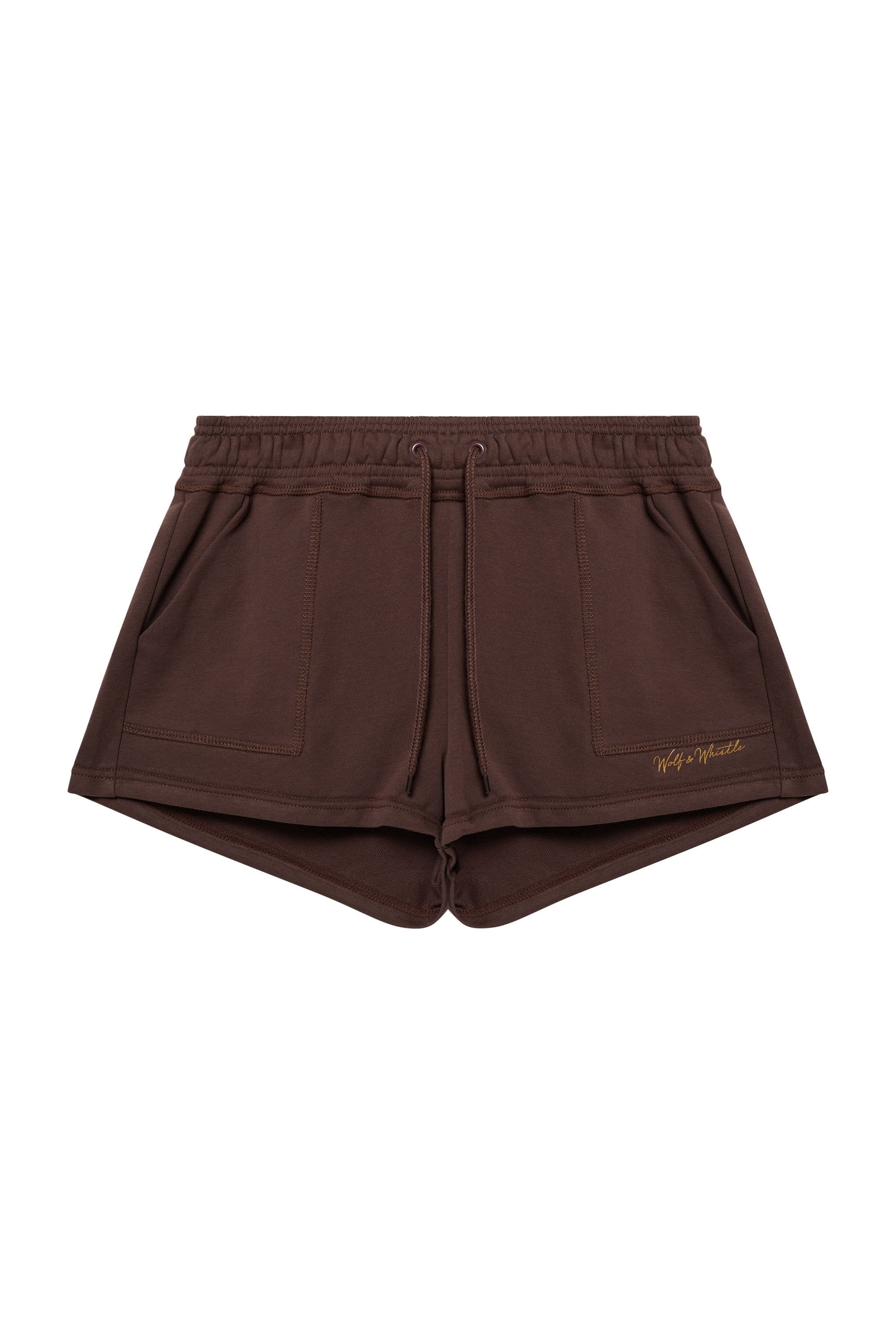 Brown Tie Waist Curve Shorts - Image 4