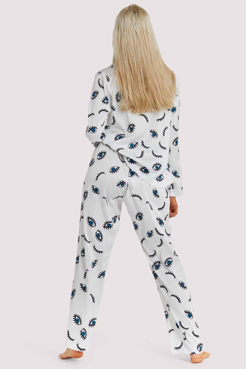 Winking Eye Print Satin Pyjama Set - Image 3