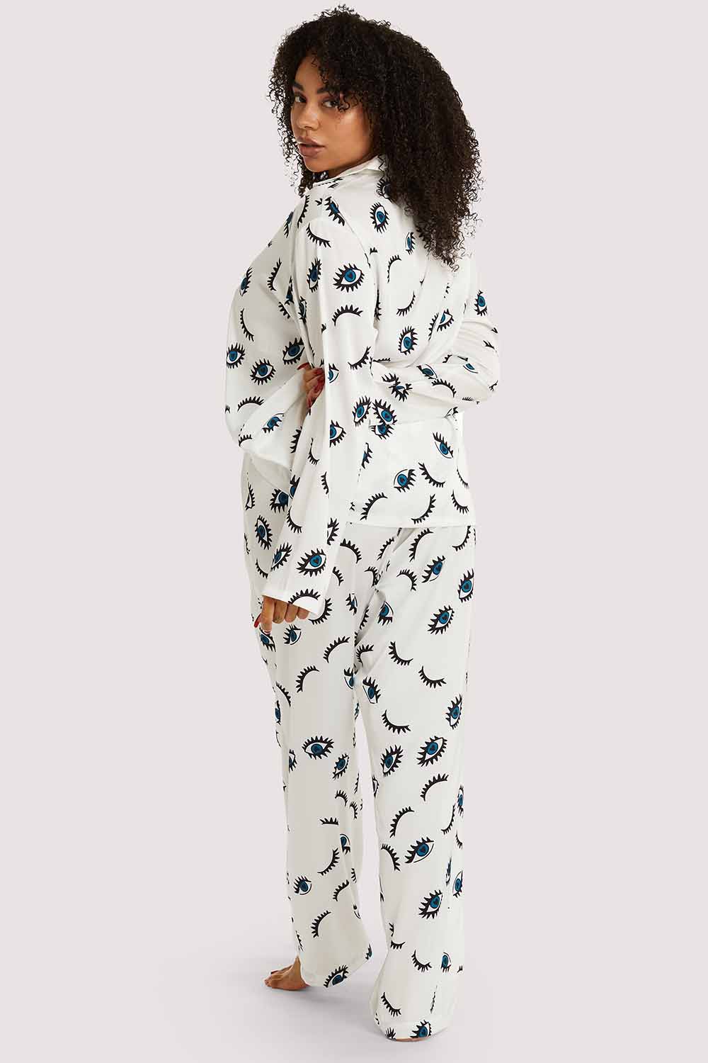 Winking Eye Print Satin Pyjama Set - Image 5