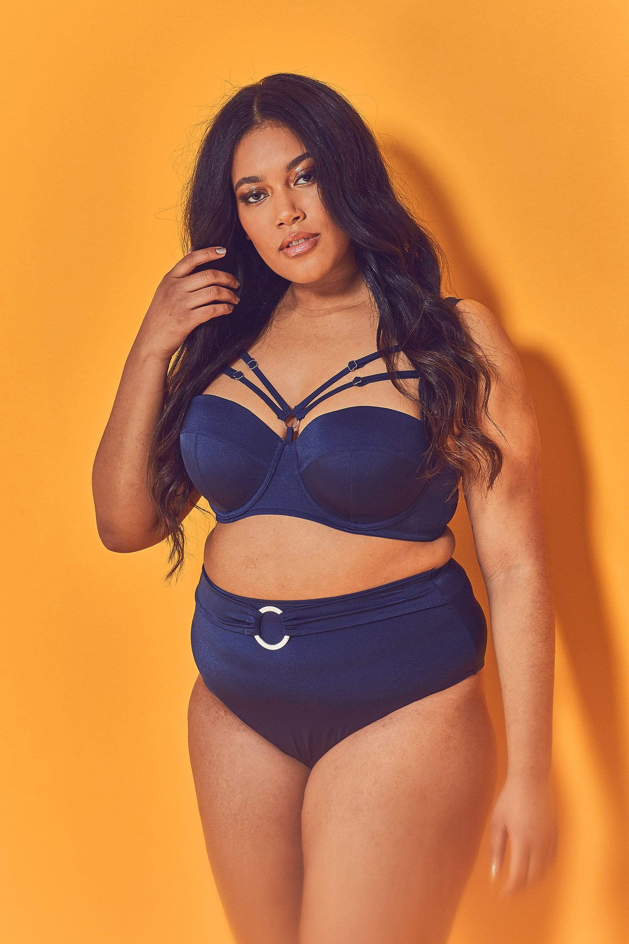 Navy Belted Bikini Brief Curve - Image 2
