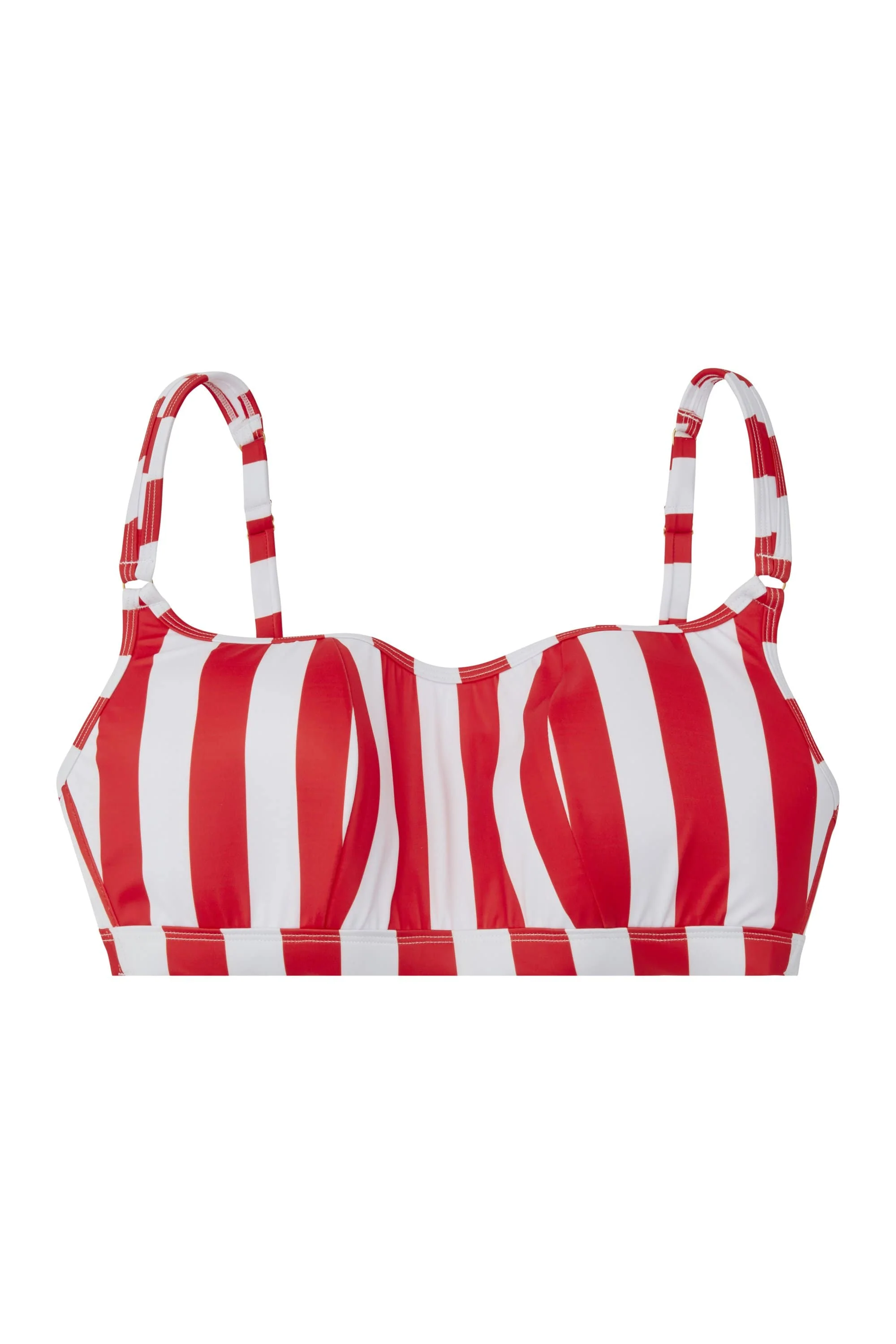 Wolf & Whistle Eco Stripe crop top red/white Curve - Image 3