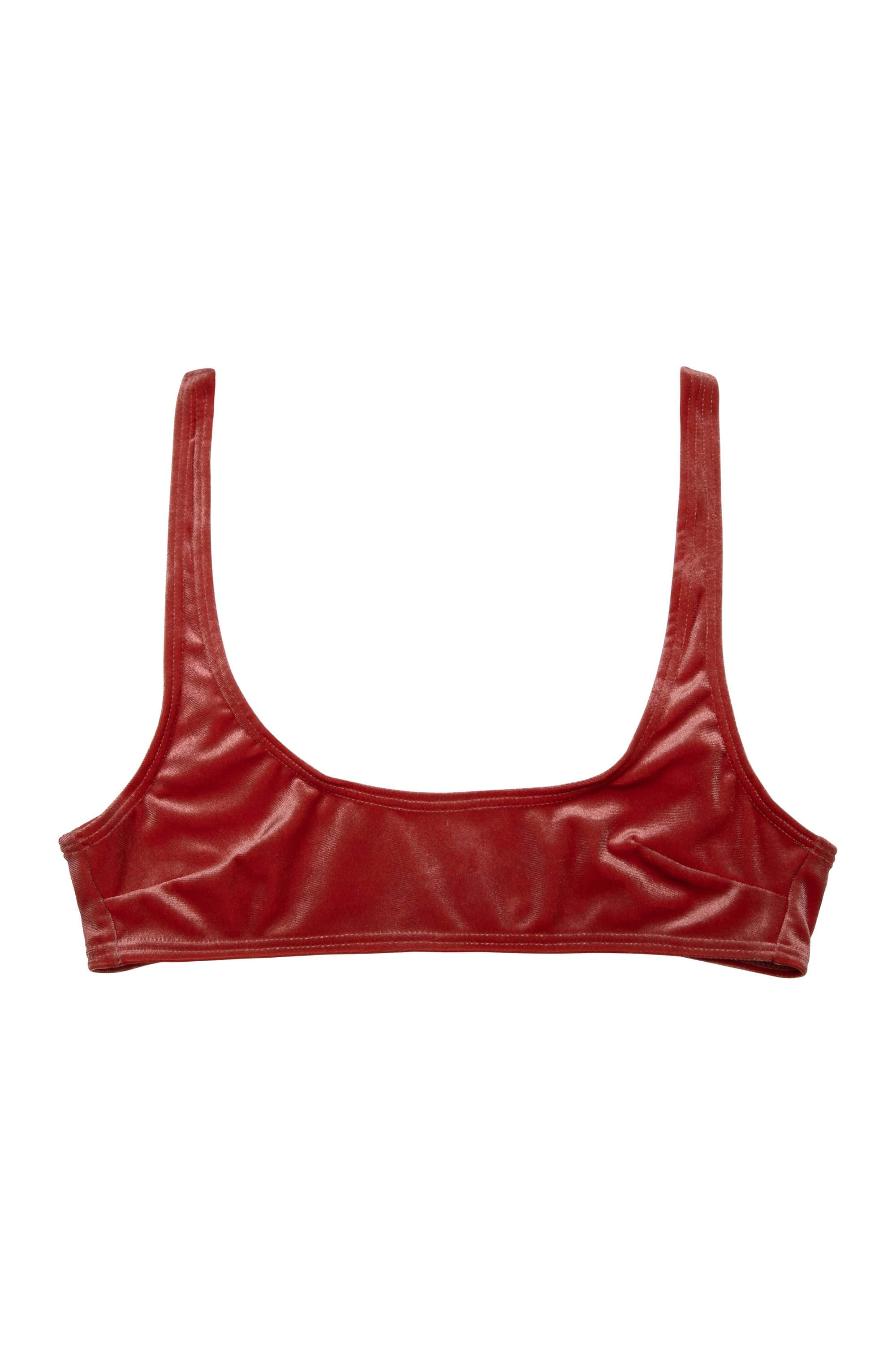 Lillian Peach Velvet Crop Bikini Top - Image 6