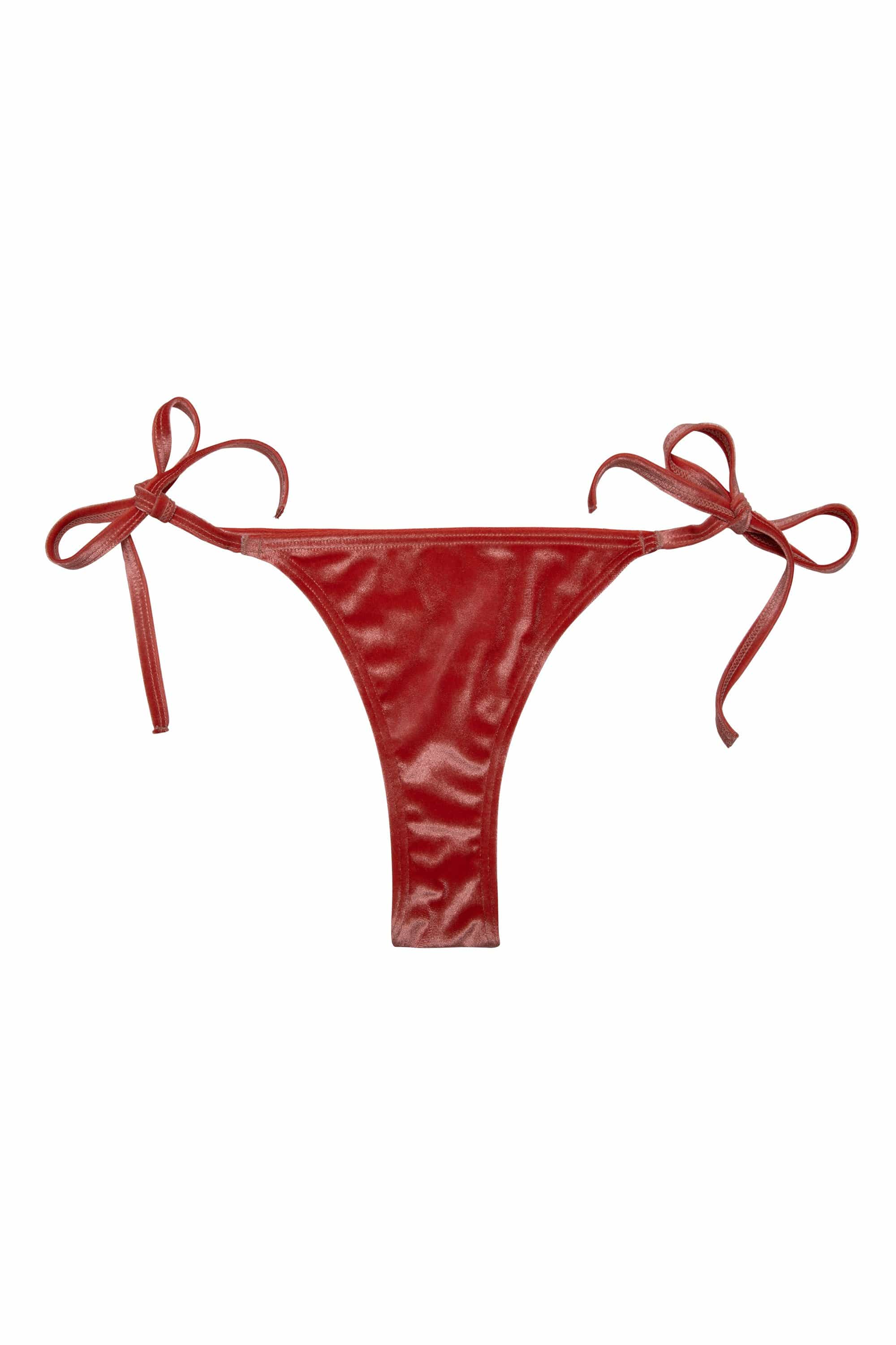 Lillian Peach Velvet Bikini Tie-Side Brief - Image 5